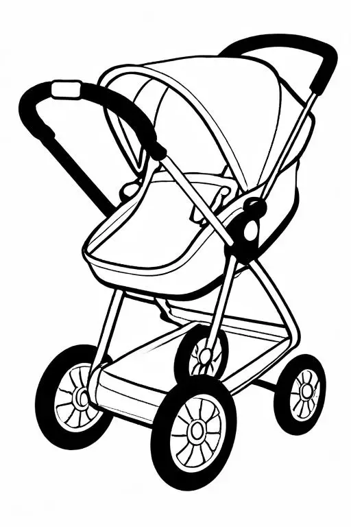 Stroller Coloring Page 10 for Kids