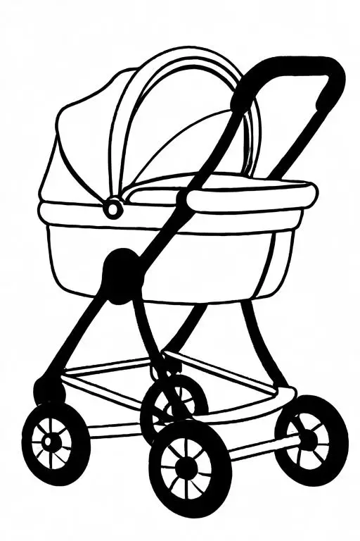 Stroller Coloring Page 11 for Kids