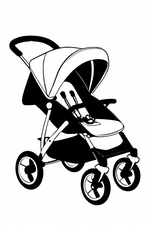 Stroller Coloring Page 12 for Kids