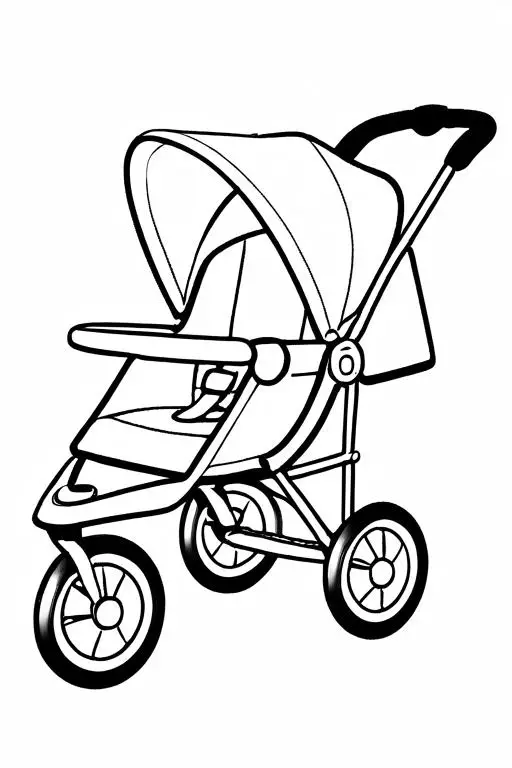 Stroller Coloring Page 13 for Kids