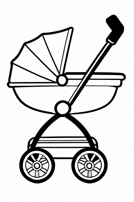 Stroller Coloring Page 14 for Kids