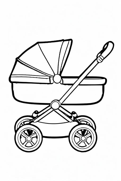 Stroller Coloring Page 15 for Kids