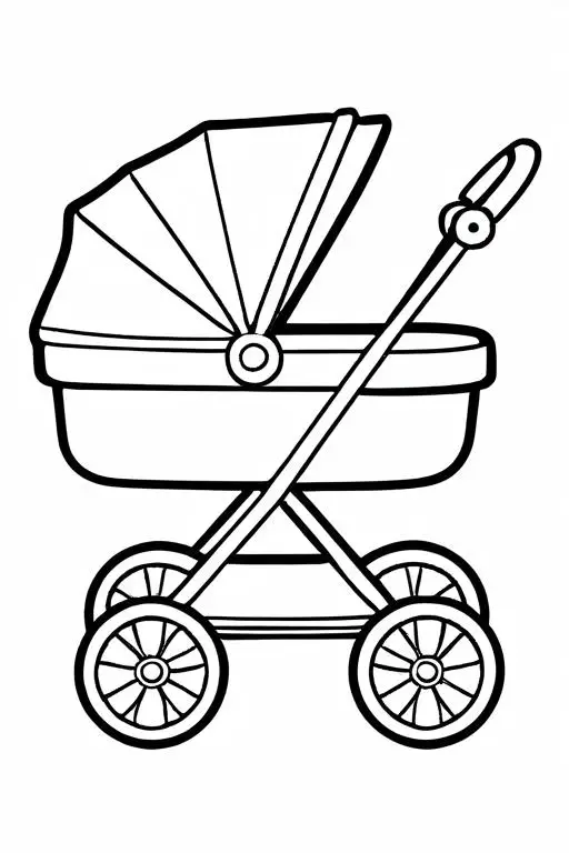 Stroller Coloring Page 16 for Kids