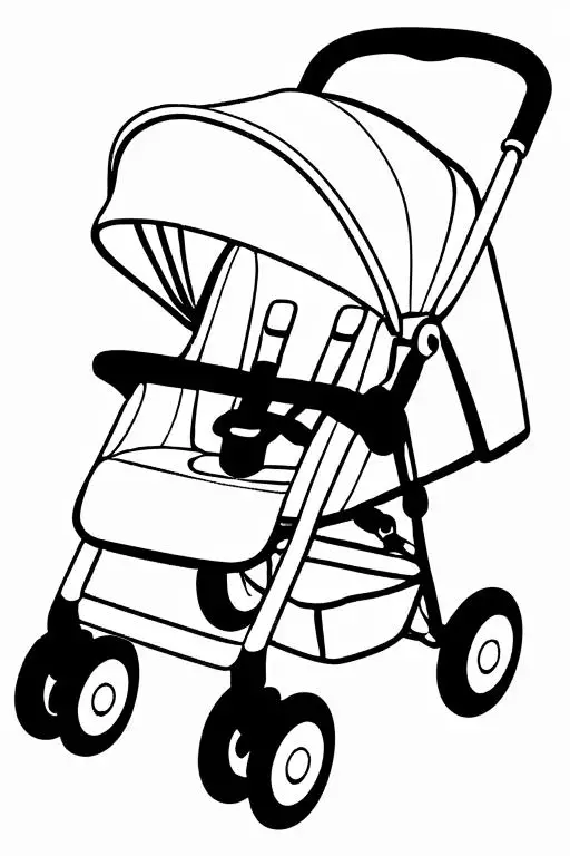 Stroller Coloring Page 18 for Kids