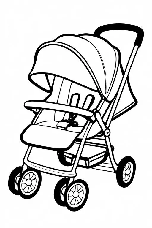 Stroller Coloring Page 19 for Kids