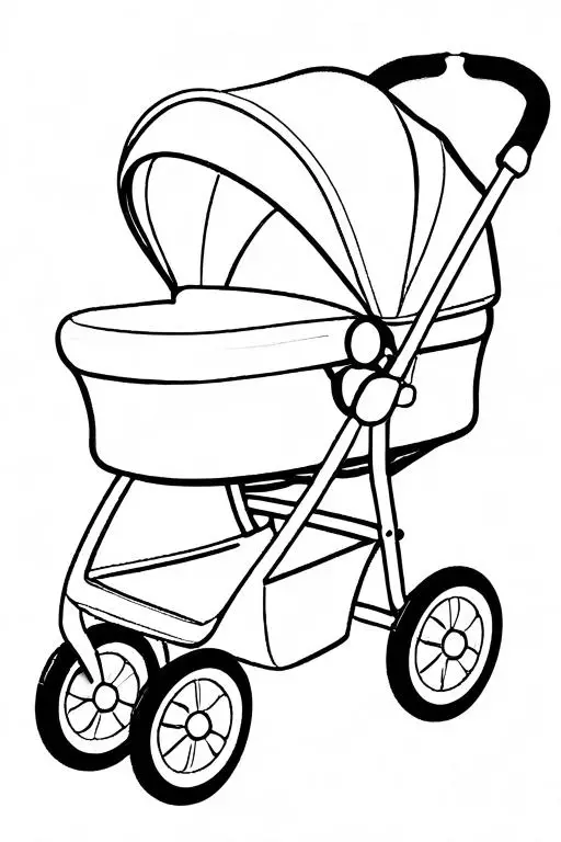 Stroller Coloring Page 20 for Kids