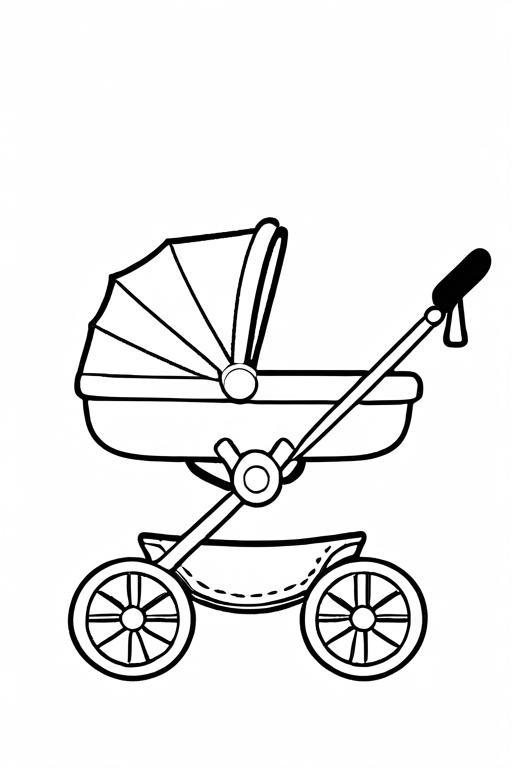 Stroller Coloring Page 4 for Kids