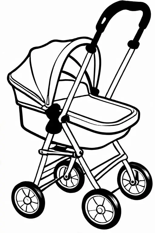 Stroller Coloring Page 5 for Kids