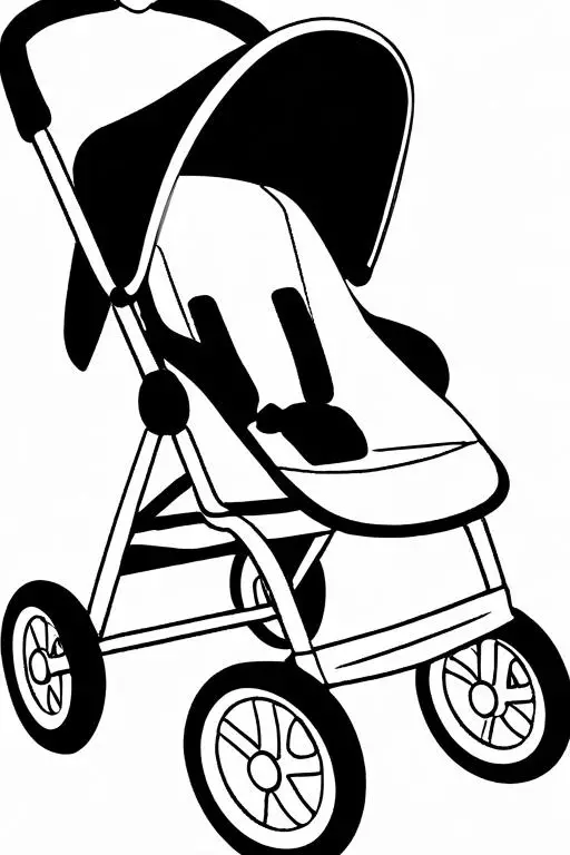 Stroller Coloring Page 6 for Kids