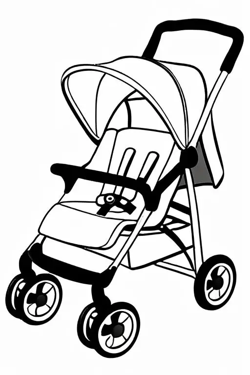 Stroller Coloring Page 8 for Kids