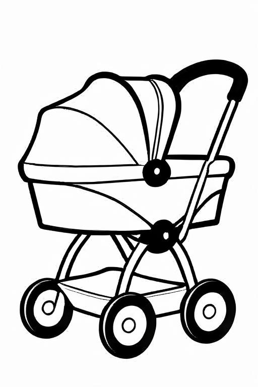 Stroller Coloring Page 9 for Kids