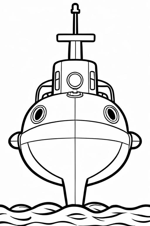 Submarine Coloring Page 14 for Kids