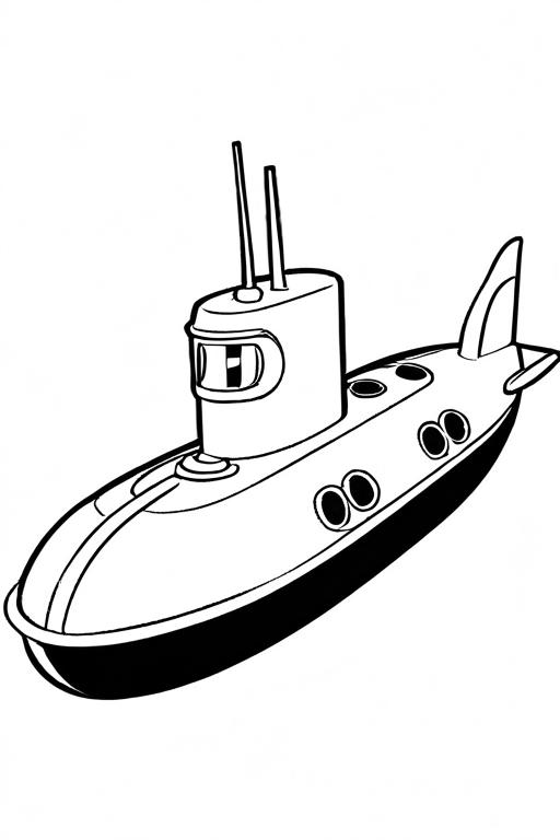 Submarine Coloring Page 15 for Kids