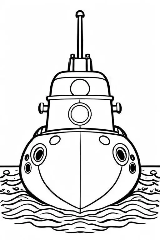 Submarine Coloring Page 16 for Kids