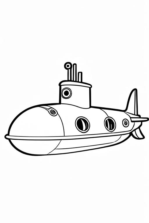 Submarine Coloring Page 17 for Kids