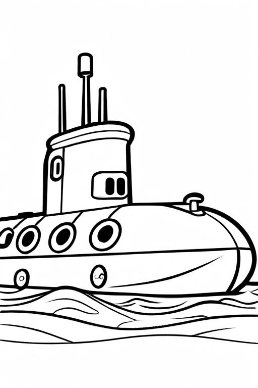 Submarine Coloring Page 18 for Kids