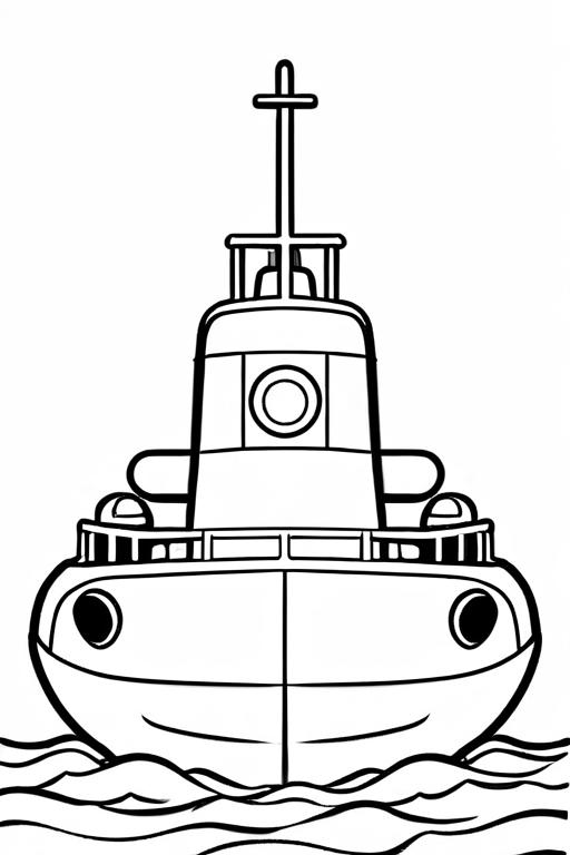 Submarine Coloring Page 2 for Kids