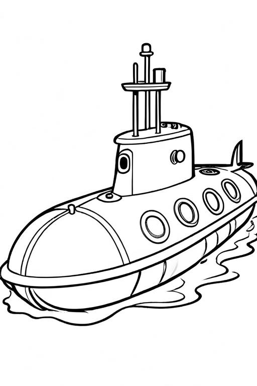 Submarine Coloring Page 3 for Kids