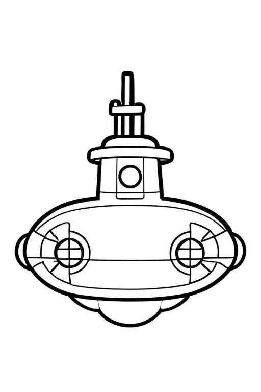 Submarine Coloring Page 4 for Kids