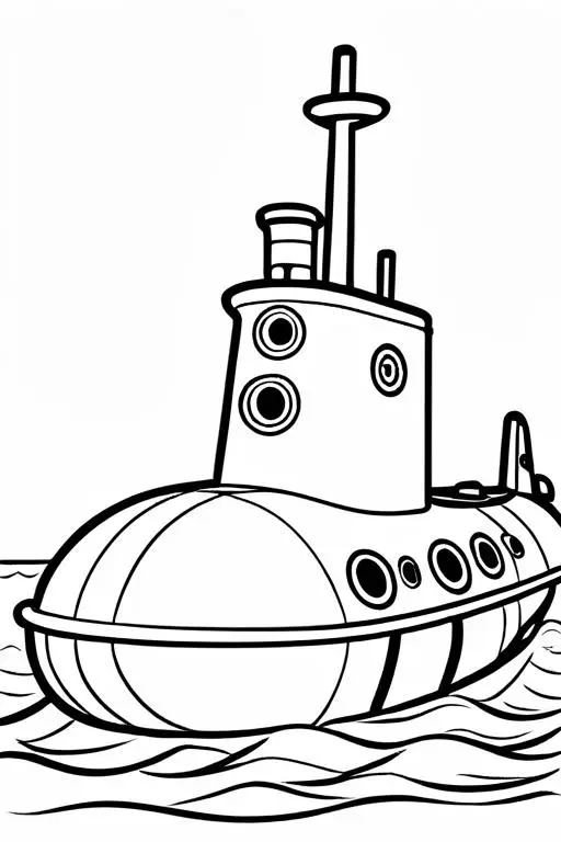 Submarine Coloring Page 5 for Kids