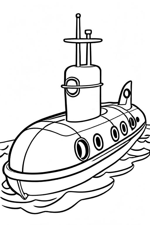 Submarine Coloring Page 6 for Kids