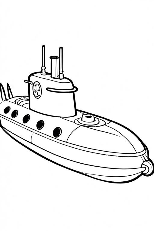 Submarine Coloring Page 7 for Kids