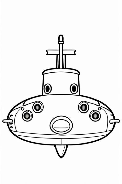 Submarine Coloring Page 8 for Kids