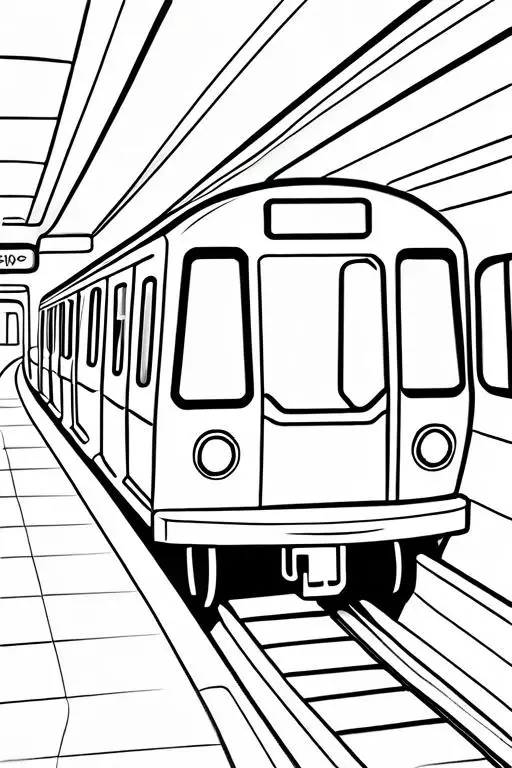 Subway Coloring Page 13 for Kids