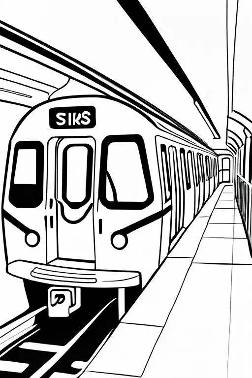 Subway Coloring Page 2 for Kids