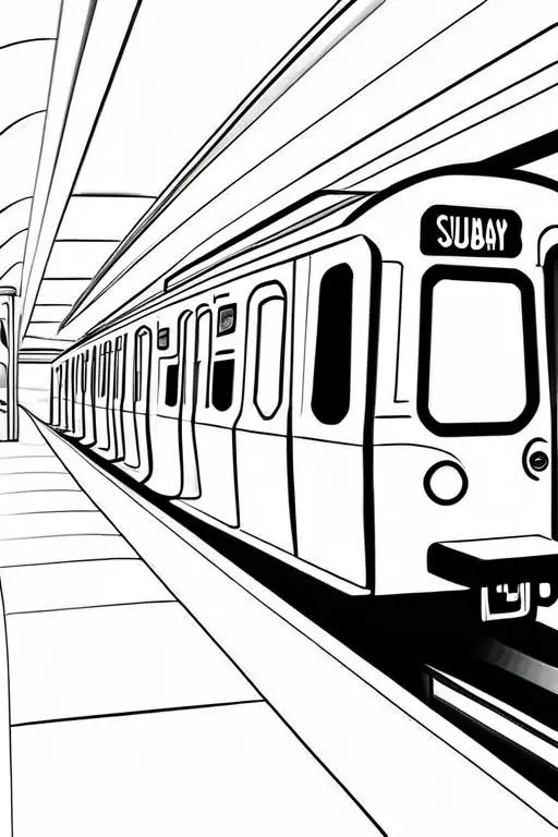 Subway Coloring Page 6 for Kids