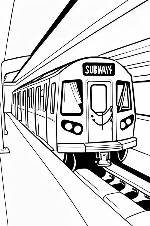 Subway Coloring Page 7 for Kids