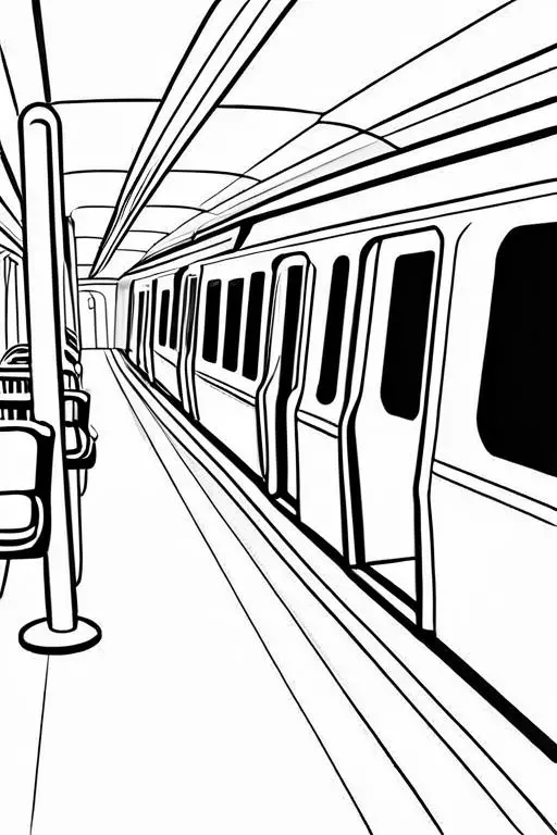 Subway Coloring Page 9 for Kids