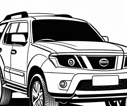 Suv Coloring Page 1 for Kids