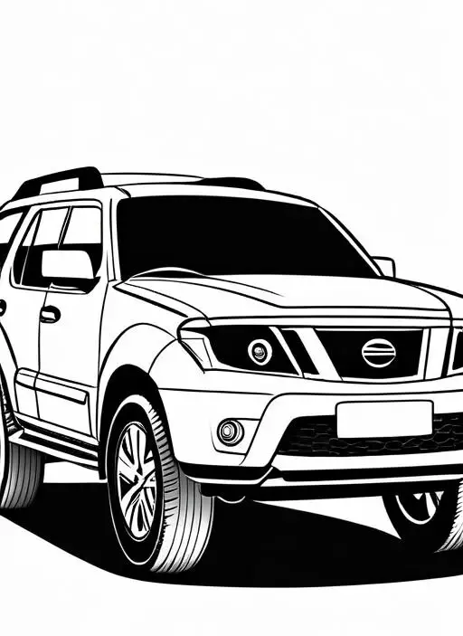 Suv Coloring Page 1 for Kids