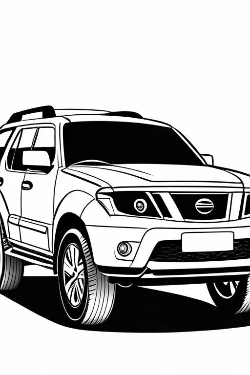 Suv Coloring Page 1 for Kids