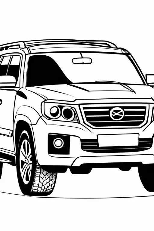 Suv Coloring Page 2 for Kids