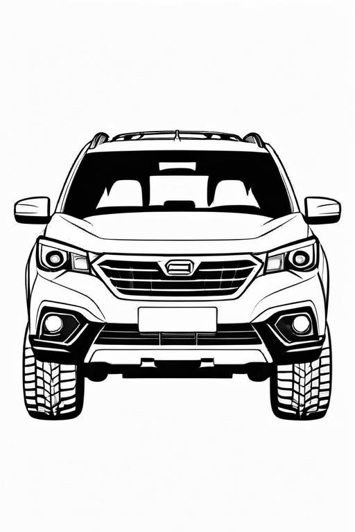 Suv Coloring Page 4 for Kids