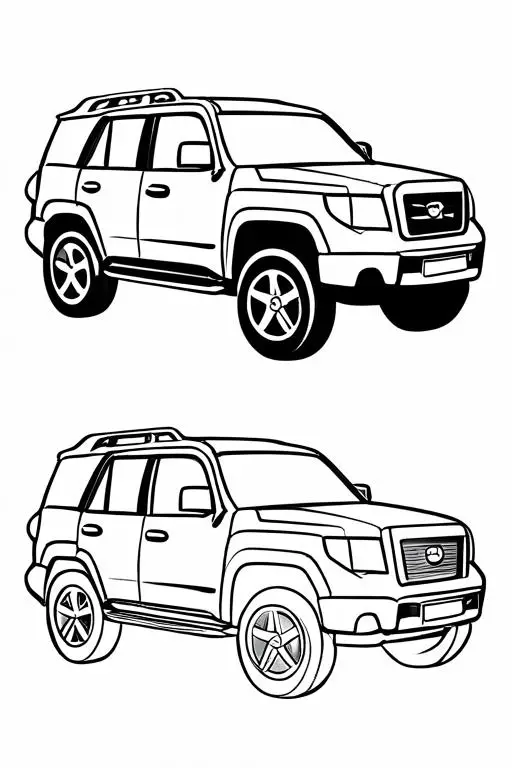 Suv Coloring Page 5 for Kids