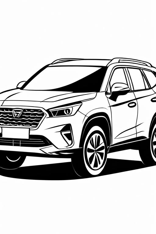 Suv Coloring Page 6 for Kids