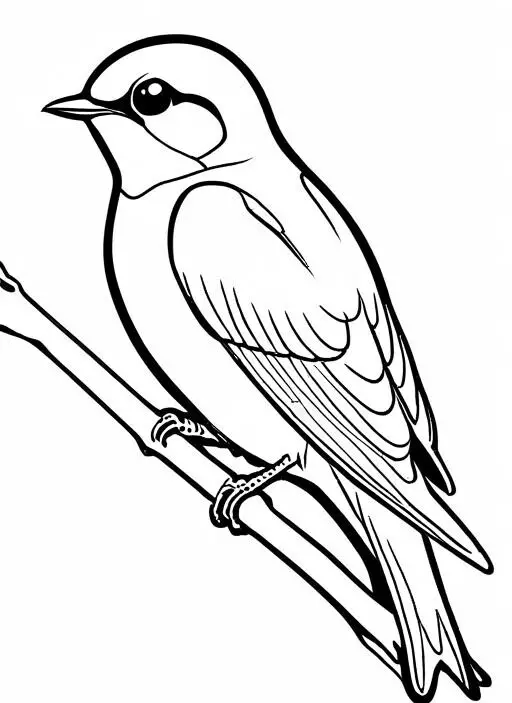 Swallow Coloring Page 1 for Kids