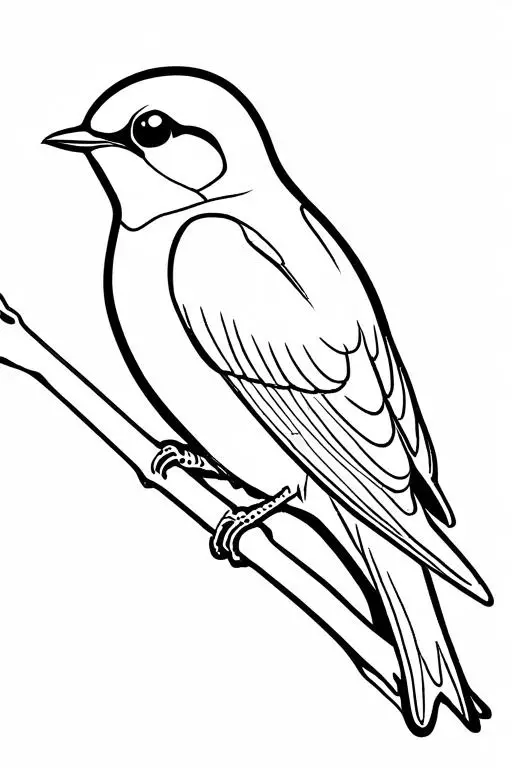 Swallow Coloring Page 1 for Kids