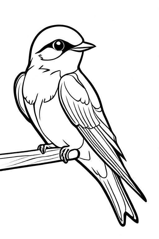 Swallow Coloring Page 10 for Kids