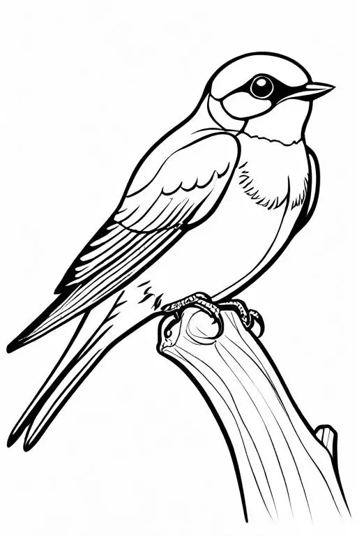 Swallow Coloring Page 12 for Kids