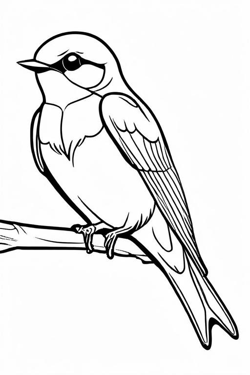 Swallow Coloring Page 14 for Kids