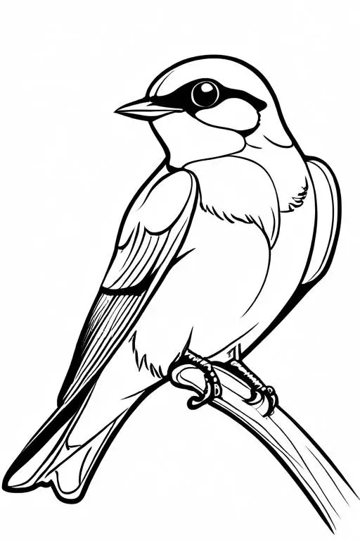 Swallow Coloring Page 17 for Kids