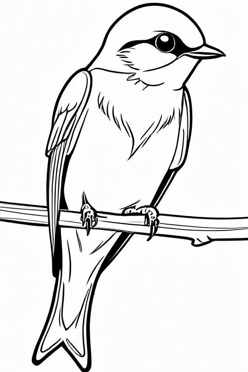 Swallow Coloring Page 2 for Kids