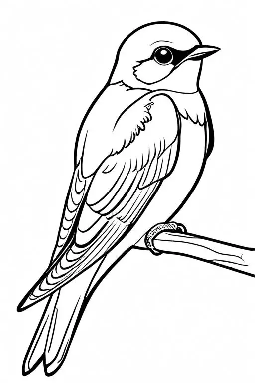 Swallow Coloring Page 21 for Kids