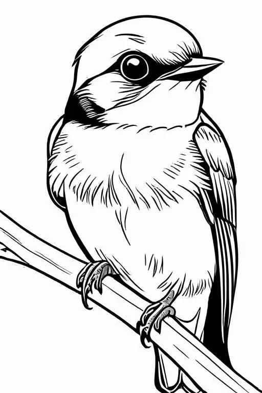 Swallow Coloring Page 23 for Kids