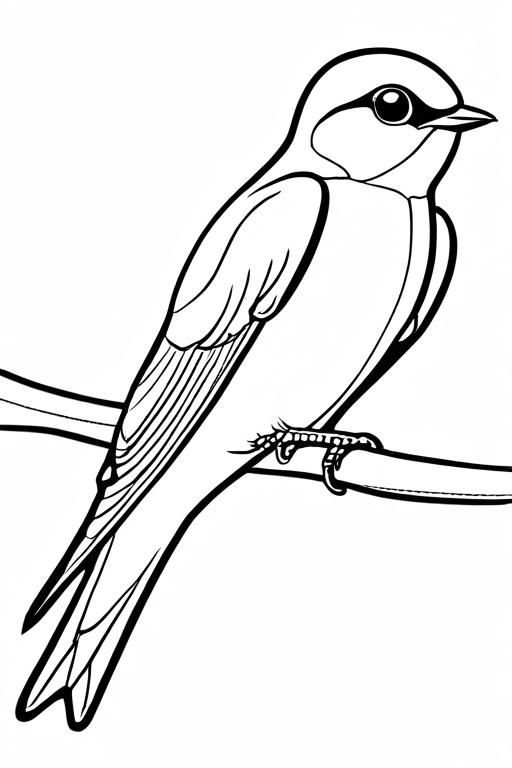 Swallow Coloring Page 25 for Kids