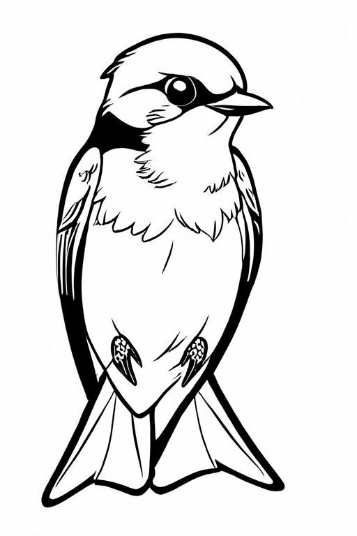 Swallow Coloring Page 3 for Kids